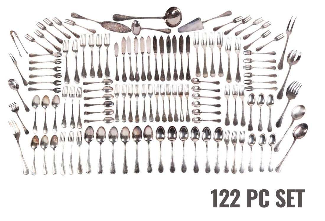 Christofle Silverplate Rubans Flatware 122pc LOT (1 of 11)
