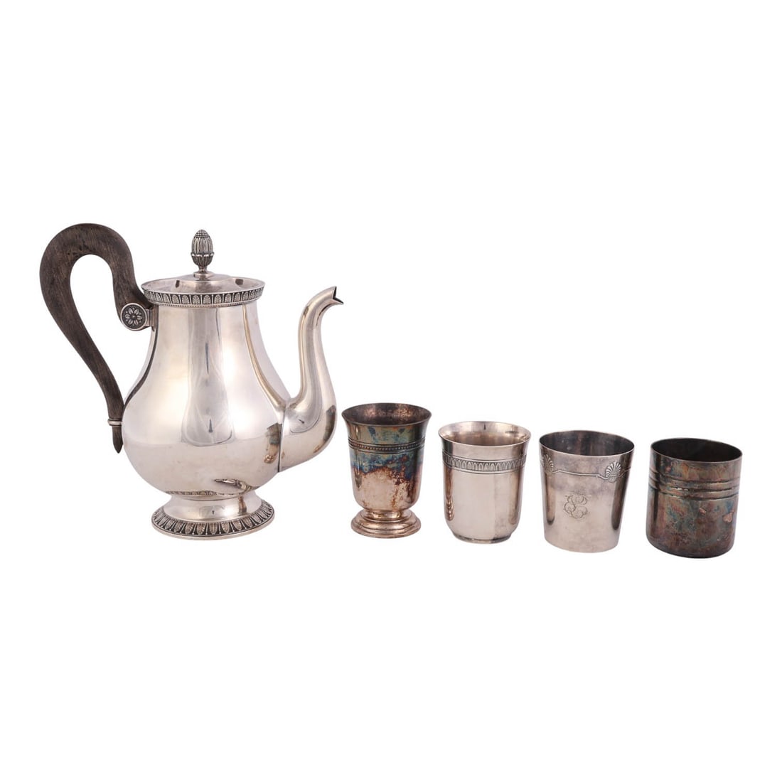 Christofle Silverplate Tea Coffee Pot & Beaker LOT (1 of 7)