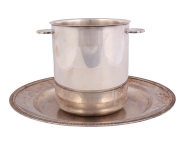 Christofle Silverplate Champagne Bucket & Tray LOT