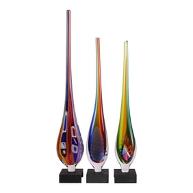 Hegan Studio Blown Art Glass Teardrop Sculptures