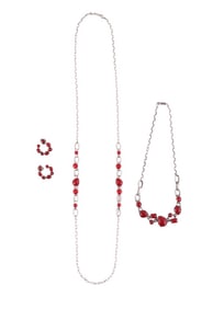 Ippolita Sterling Gemstone Necklace Earring 3p LOT