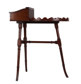 Georgian Style Simulated Bamboo Wooden Side Table