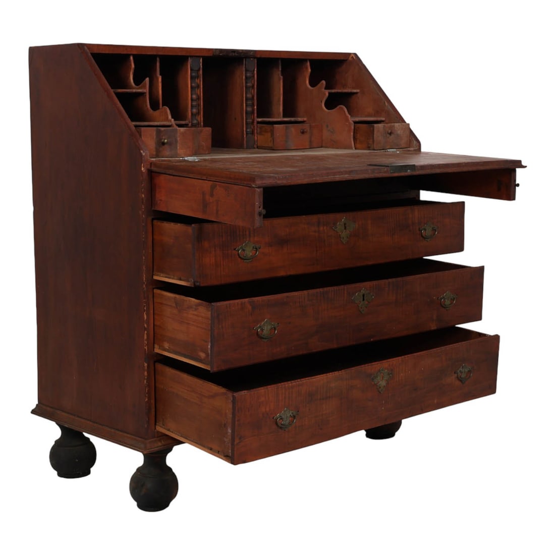 Antique Slant Front Bureau Secretary Writing Desk (1 of 10)