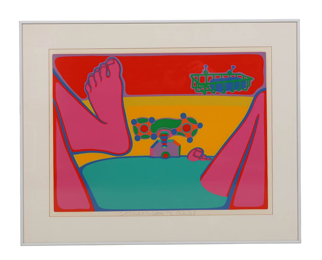 Clayton Pond b.1941 Portrait in Bath Litho SIGNED (1 of 6)