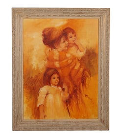 Irene Borg b.1950 Mother & Child Portrait Painting
