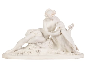 Minton Porcelain Belleuse Nude with Eagle Figurine