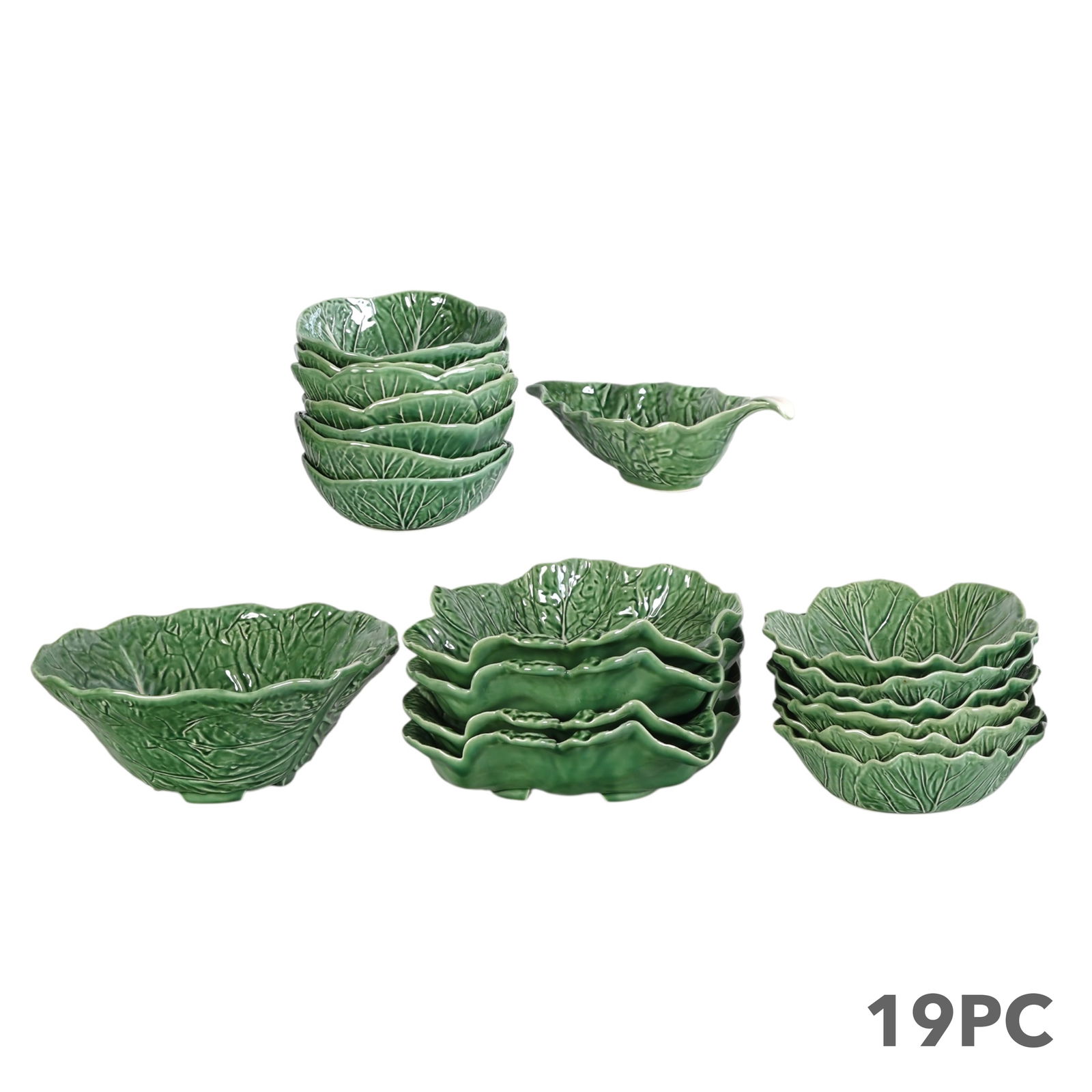 Bordallo Pinheiro Majolica Cabbage Ware 19pc SET (1 of 10)