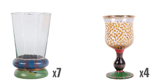 MacKenzie Childs Circus Marbled Star Trek Stemware