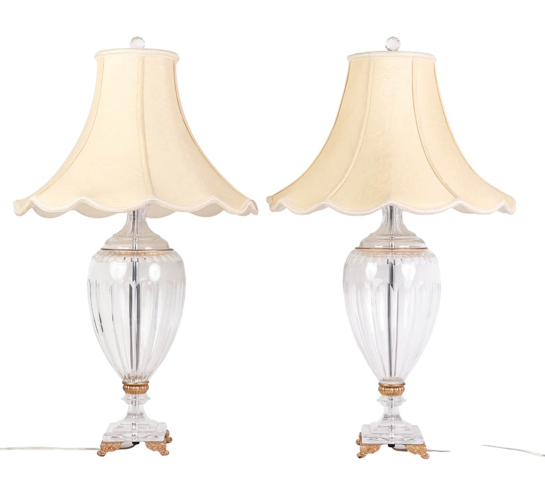 Baccarat Style Crystal Bronze Mount Table Lamps PR (1 of 11)