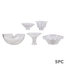 Steuben Crystal Art Glass Dish Bowls SIGNED 5p LOT