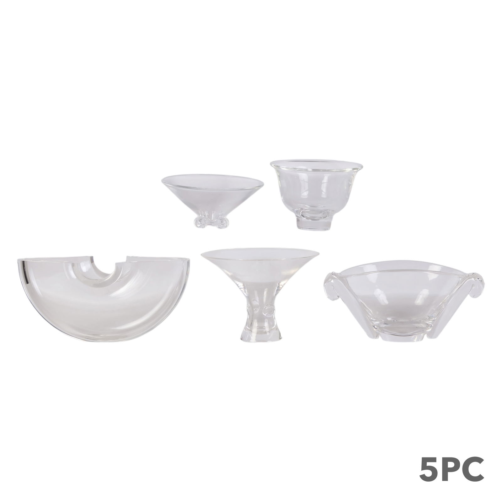 Steuben Crystal Art Glass Dish Bowls SIGNED 5p LOT (1 of 10)