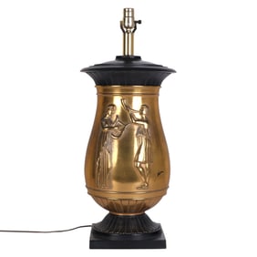 Greek Revival Bronze Urn Vintage Neoclassic Lamp