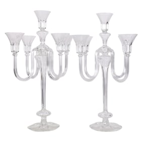 Pair of Gabriela Seres Handmade Glass Candelabras