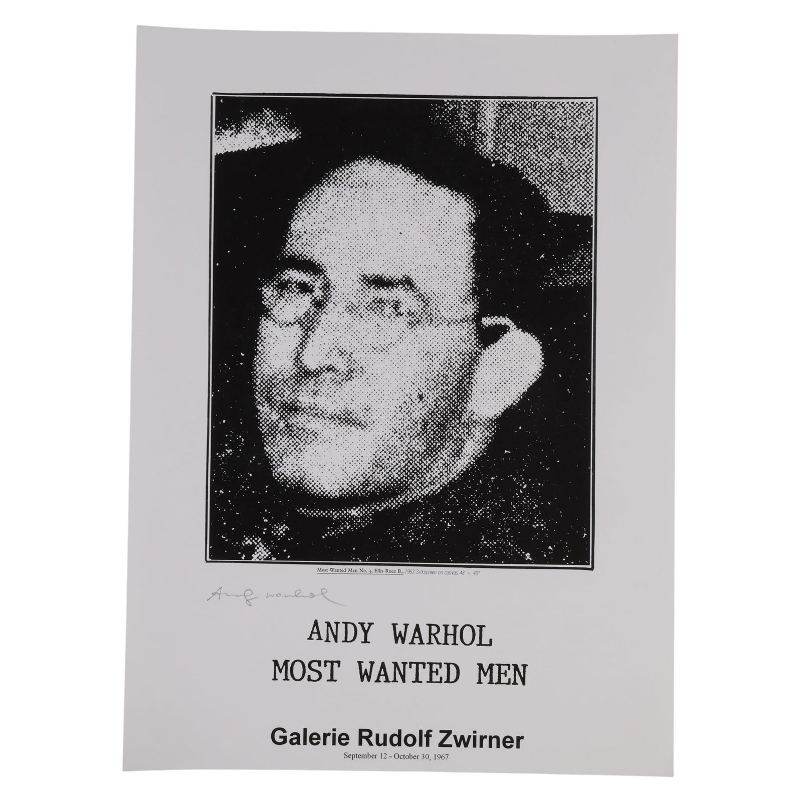 Andy Warhol Most Wanted Men Silkscreen #3 SIGNED (1 of 4)