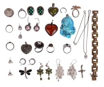 Sterling Silver and Gemstones Jewelry LOT 231g.