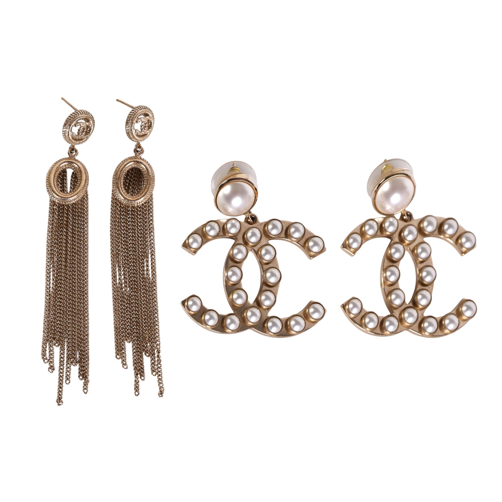 Chanel Coco CC Chain Tassel Swing Earrings w/ BOX (1 of 7)