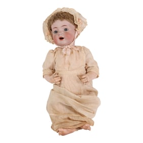 Simon Halbig Bisque Head Blue Sleep Eye Doll 19"