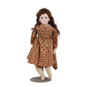 Antique 18" Bisque Porcelain Doll w/ Sawdust Body