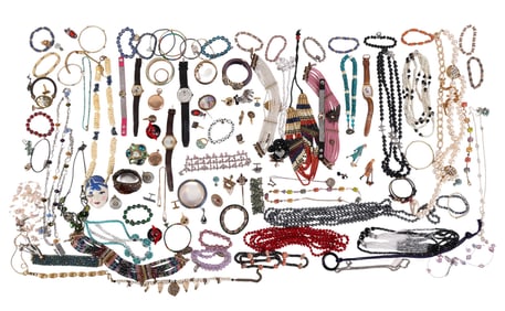 Costume Jewelry Necklace Bracelet Pin Watch 7-lbs