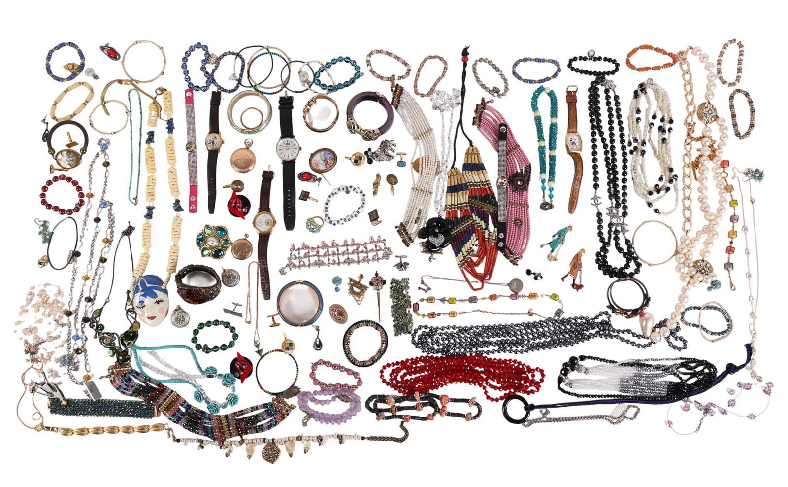 Costume Jewelry Necklace Bracelet Pin Watch 7-lbs (1 of 9)