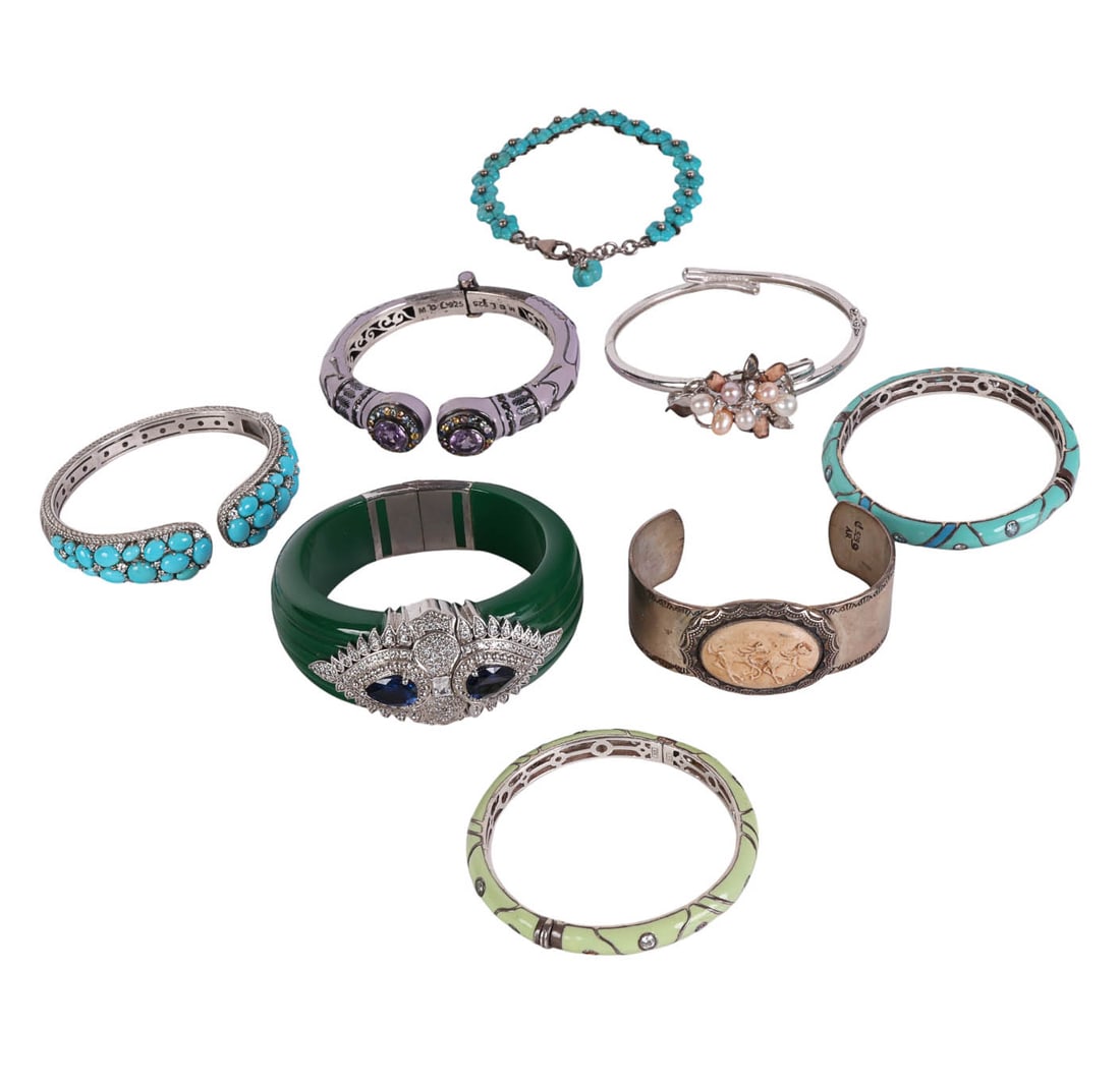 Judith Ripka Relios Sterling Gemstone Bracelets 8p (1 of 9)