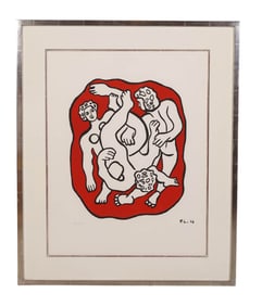 Les Acrobates Sur Fond Rough after Fernand Leger