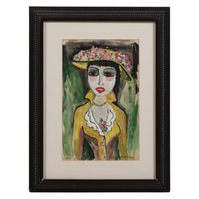 Figural Portrait Painting After Kees Van Dongen