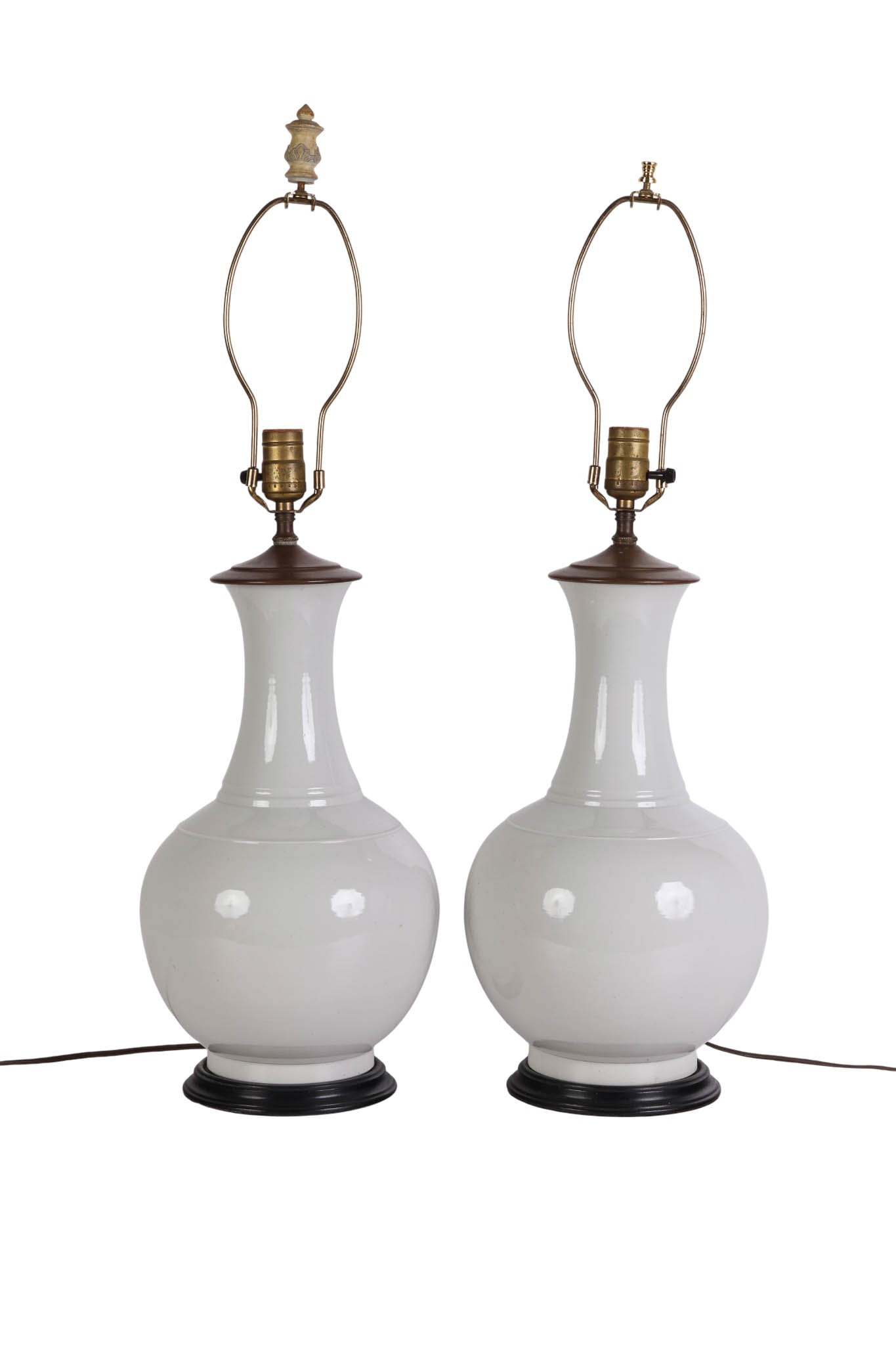 Chinese Pair of 19thC. Blanc de Chine Vase Lamps (1 of 8)