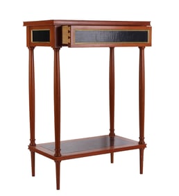 Japanese Lacquer Gold Floral Side Table w/ Drawer