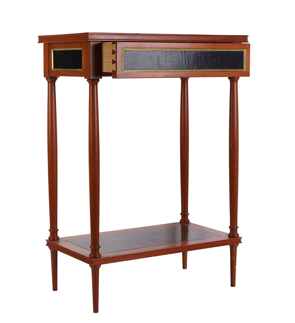 Japanese Lacquer Gold Floral Side Table w/ Drawer (1 of 9)