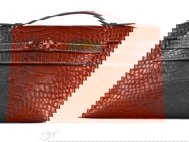 Hermes Brown Crocodile Mini Kelly Handbag Purse