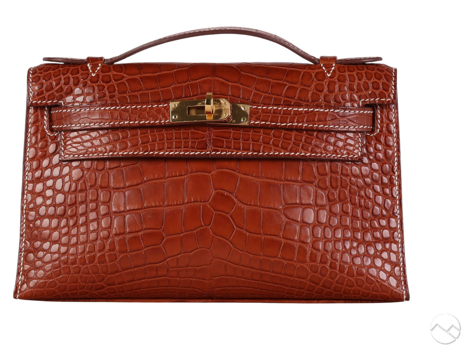 Hermes Brown Crocodile Mini Kelly Handbag Purse (1 of 8)