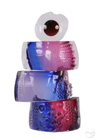 Leon Applebaum b.1945 Totem Art Glass Sculpture