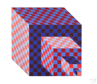 Vasarely 1906-1997 "Felhoe" Optic Art Sculpture