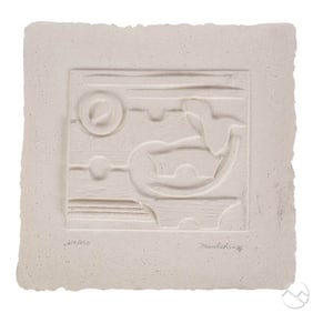 Louise Nevelson 1899-1988 Cast Paper Relief SIGNED