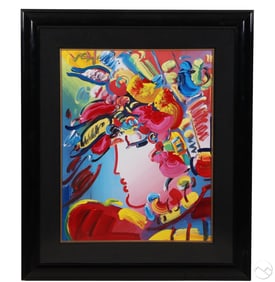 Peter Max b.1937 Blushing Beauty Mix Media Acrylic