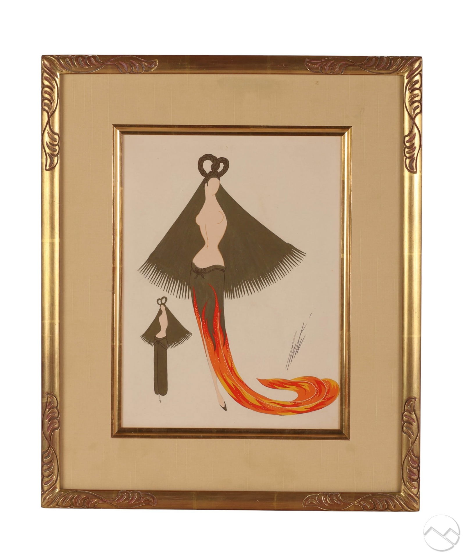 Erte 1892-1990 Gouache Costume Design Painting (1 of 7)