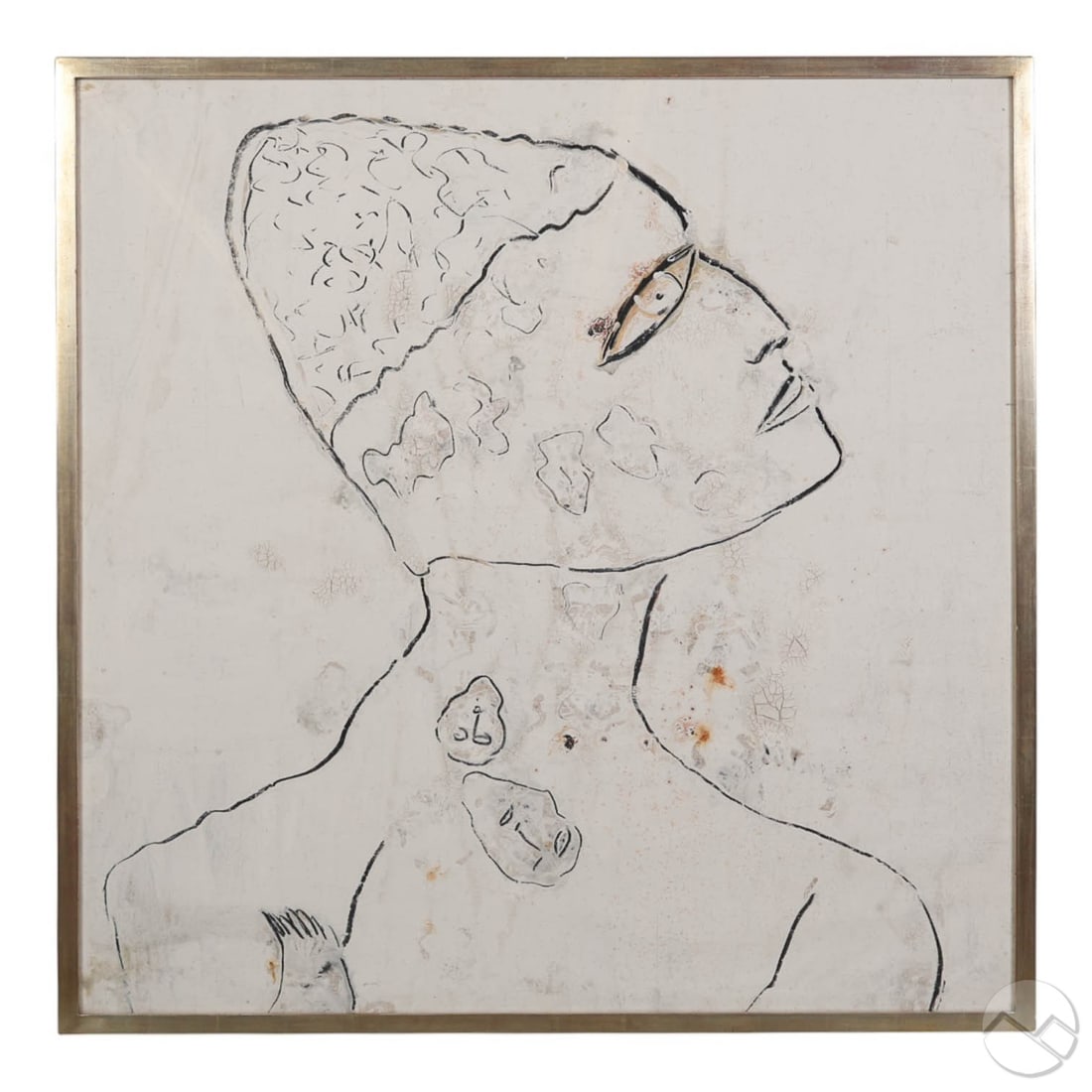 Jamali b.1944 Modern Abstract Portriat Painting (1 of 7)