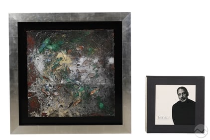 Jamali b.1944 Fresco Tempura Painting with Book