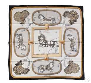 Hermes Grand Apparat Jacques Eudel Silk Scarf