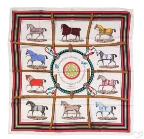 Hermes Couvertures et Tenues de Jour Silk Scarf