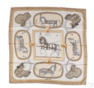 Hermes Grand Apparat Jacques Eudel Silk Scarf