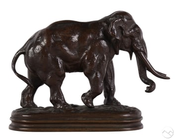 Antoine Louis Barye 1796-1875 Bronze Elephant