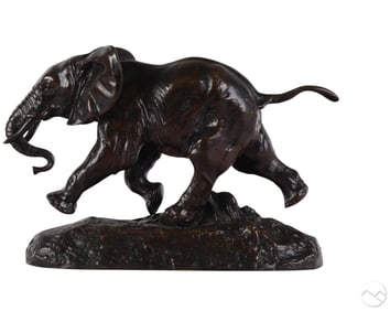 Antoine Louis Barye 1796-1875 Bronze Elephant
