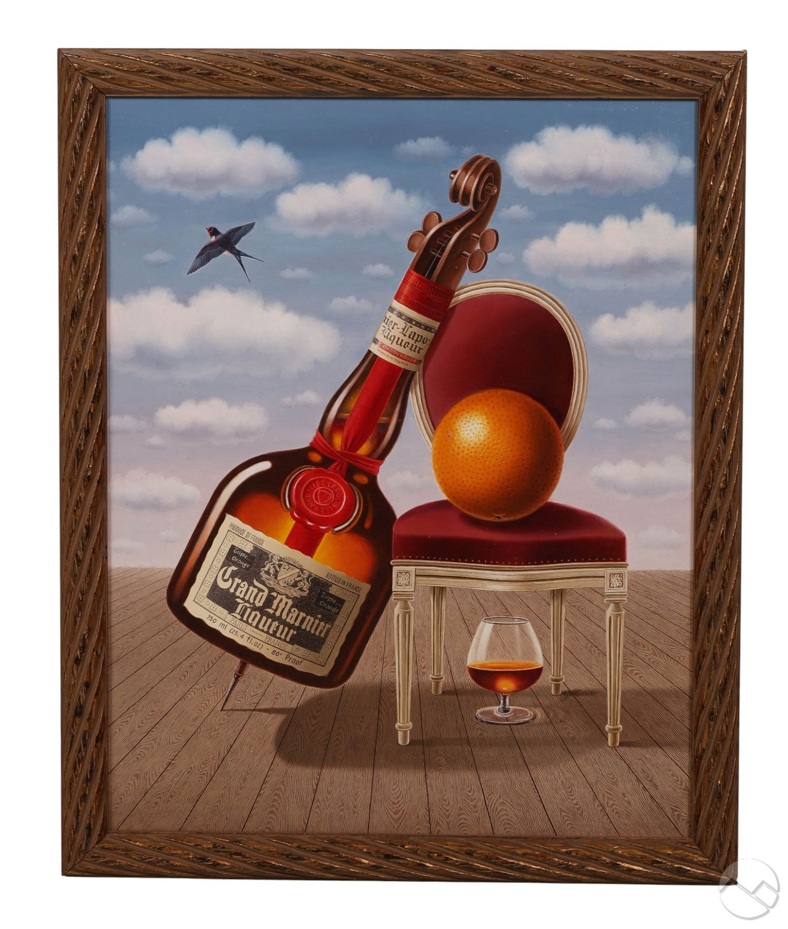 Gallardo b.1935 Cello Grand Marnier Ad Painting (1 of 5)