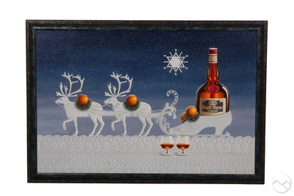 Gallardo b.1935 Reindeer Grand Marnier Ad Painting