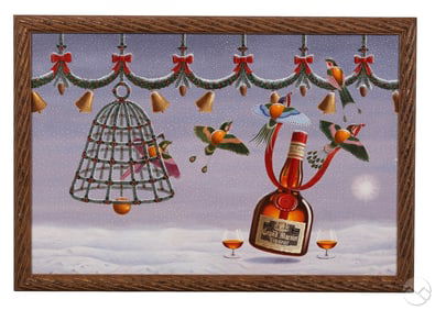Gallardo b.1935 Birdcage Grand Marnier Ad Painting