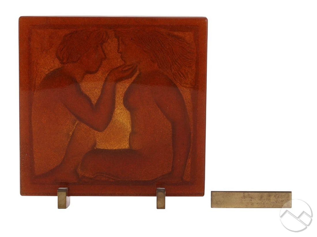 Pierre Roulot Daum Eden Pate de Verre Glass Plaque (1 of 9)