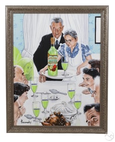 John Pacovsky b.1950 Rockwell Absente Ad Painting