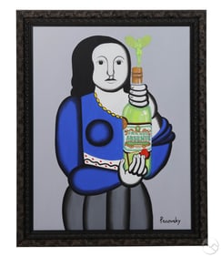John Pacovsky b.1950 Leger Absente Ad Painting